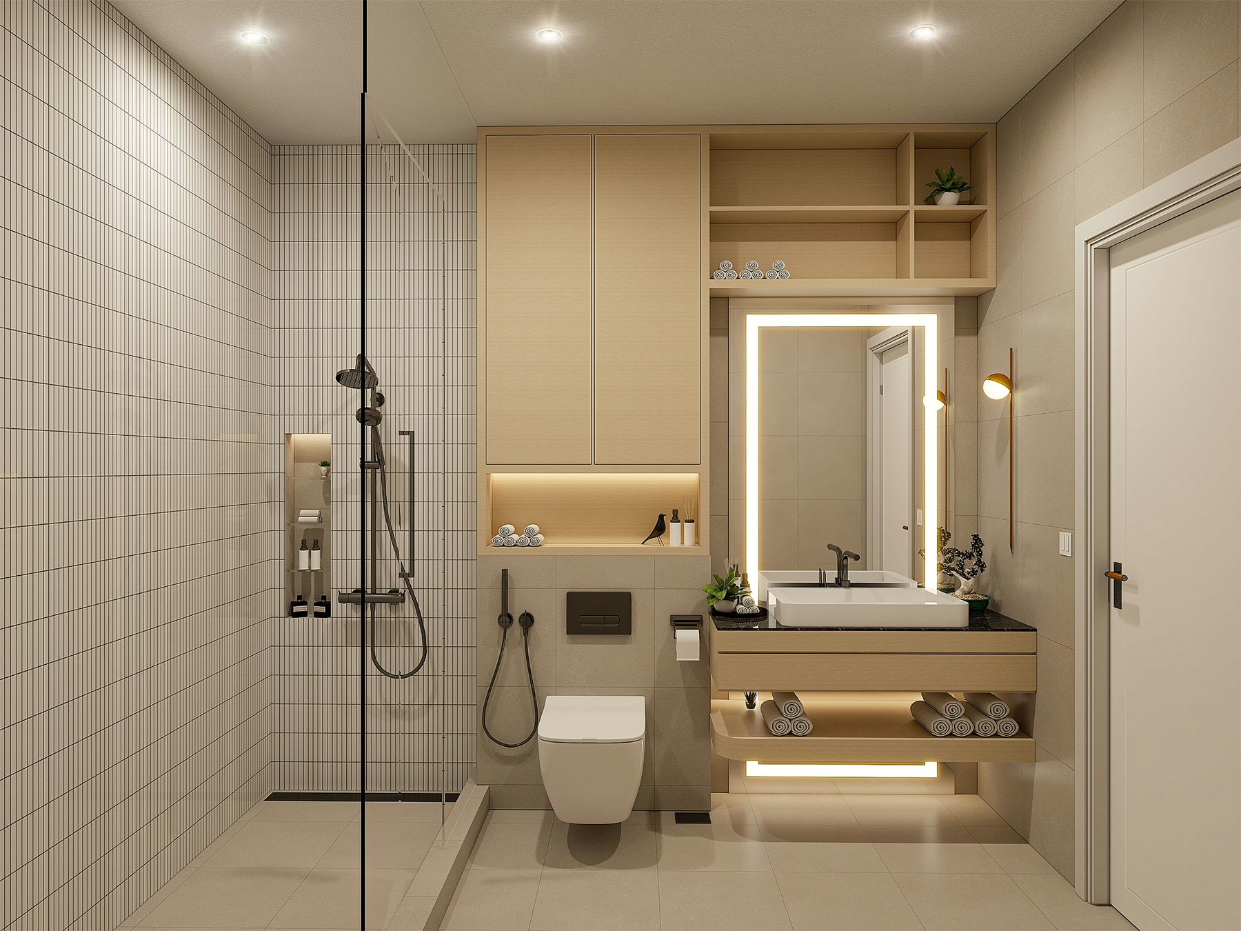 Toilettensitz wird im Bad gereinigt