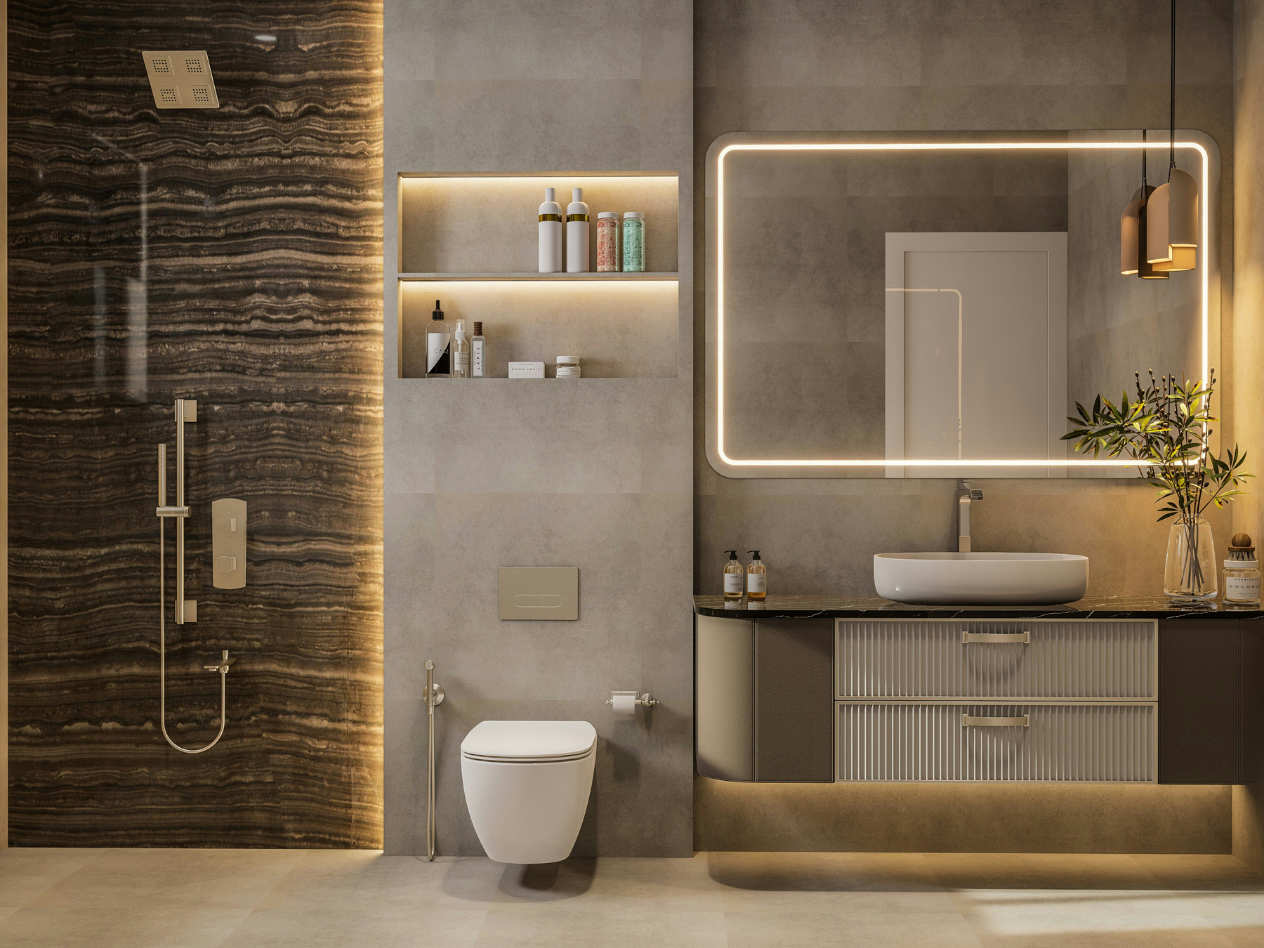 Glänzend sauberer WC-Sitz im Bad